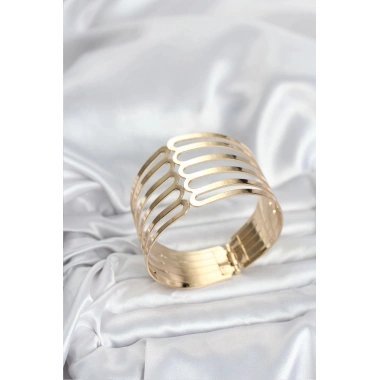Mey İthalat® Gold Renk Pirinç Kaburga Model Kadın Bileklik