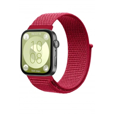 Mey İthalat® Huawei Fit 4 Hasırlı Cırtcırtlı Kordon - Kırmızı