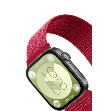 Mey İthalat® Huawei Fit 4 Hasırlı Cırtcırtlı Kordon - Kırmızı