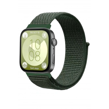 Mey İthalat®  Huawei Fit 4 Hasırlı Cırtcırtlı Kordon - Koyu Yeşil