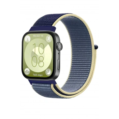 Mey İthalat®  Huawei Fit 4 Hasırlı Cırtcırtlı Kordon - Sarı-Lacivert