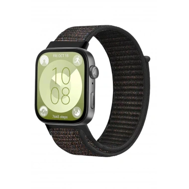 Mey İthalat®  Huawei Fit 4 Hasırlı Cırtcırtlı Kordon - Siyah