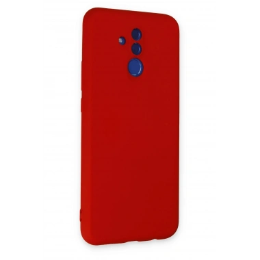 Mey İthalat®  Huawei Mate 20 Lite Kılıf Nano içi Kadife Silikon - Kırmızı