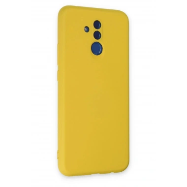 Mey İthalat®  Huawei Mate 20 Lite Kılıf Nano içi Kadife Silikon - Sarı