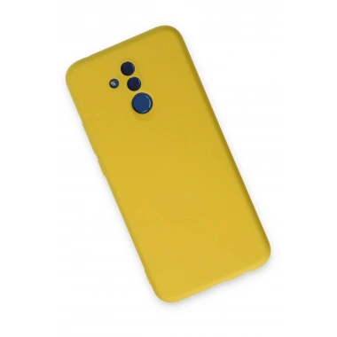 Mey İthalat®  Huawei Mate 20 Lite Kılıf Nano içi Kadife Silikon - Sarı