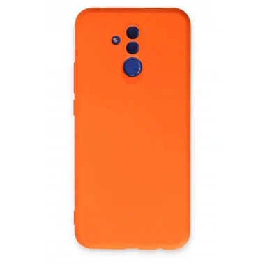Mey İthalat®  Huawei Mate 20 Lite Kılıf Nano içi Kadife Silikon - Turuncu