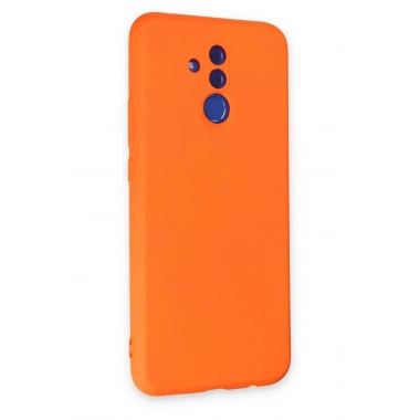 Mey İthalat®  Huawei Mate 20 Lite Kılıf Nano içi Kadife Silikon - Turuncu