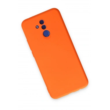 Mey İthalat®  Huawei Mate 20 Lite Kılıf Nano içi Kadife Silikon - Turuncu