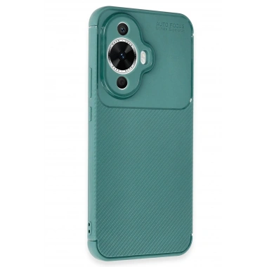 Mey İthalat®  Huawei Nova 12S Kılıf Auto Focus Karbon Kapak - Koyu Yeşil