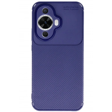 Mey İthalat®  Huawei Nova 12S Kılıf Auto Focus Karbon Kapak - Lacivert