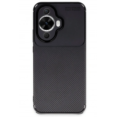 Mey İthalat®  Huawei Nova 12S Kılıf Auto Focus Karbon Kapak - Siyah
