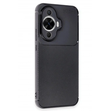 Mey İthalat®  Huawei Nova 12S Kılıf Auto Focus Karbon Kapak - Siyah