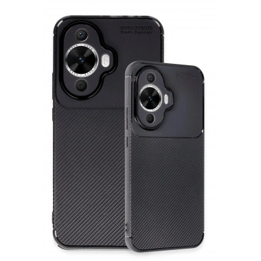 Mey İthalat®  Huawei Nova 12S Kılıf Auto Focus Karbon Kapak - Siyah