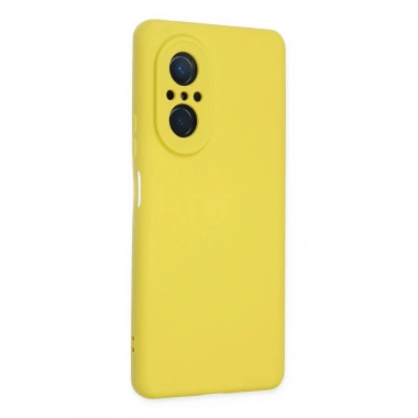 Mey İthalat®  Huawei Nova 9 SE Kılıf Nano içi Kadife Silikon - Sarı