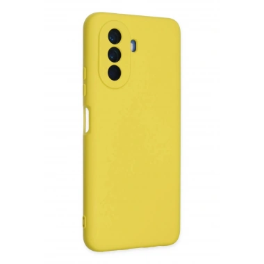 Mey İthalat®  Huawei Nova Y70 Kılıf Nano içi Kadife Silikon - Sarı