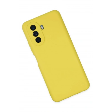 Mey İthalat®  Huawei Nova Y70 Kılıf Nano içi Kadife Silikon - Sarı