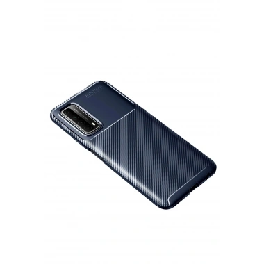 Mey İthalat®  Huawei P Smart 2021 Kılıf Auto Focus Karbon Kapak - Lacivert