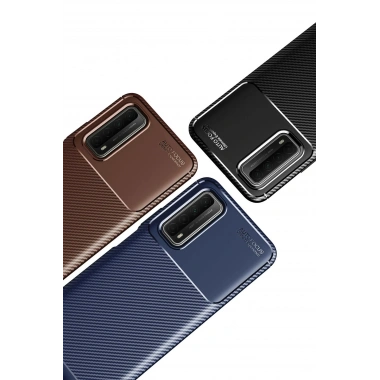 Mey İthalat®  Huawei P Smart 2021 Kılıf Auto Focus Karbon Kapak - Siyah