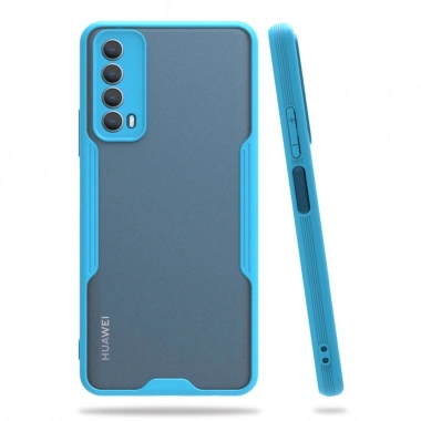 Mey İthalat®  Huawei P Smart 2021 Kılıf Platin Silikon - Mavi