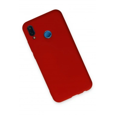 Mey İthalat®  Huawei P20 Lite Kılıf Nano içi Kadife Silikon - Kırmızı