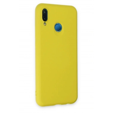 Mey İthalat®  Huawei P20 Lite Kılıf Nano içi Kadife Silikon - Sarı