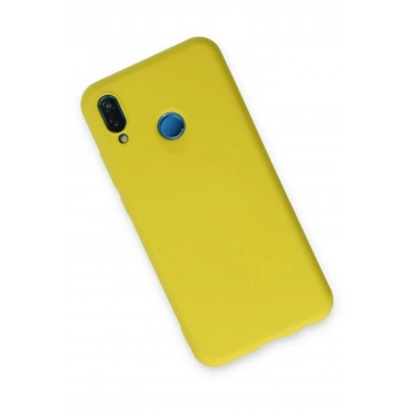 Mey İthalat®  Huawei P20 Lite Kılıf Nano içi Kadife Silikon - Sarı