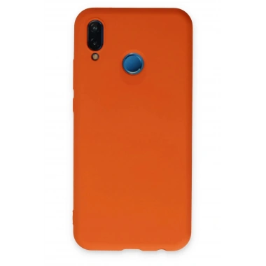 Mey İthalat®  Huawei P20 Lite Kılıf Nano içi Kadife Silikon - Turuncu
