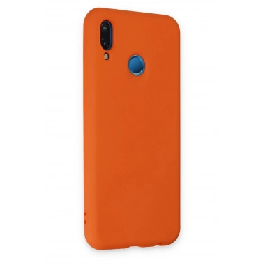 Mey İthalat®  Huawei P20 Lite Kılıf Nano içi Kadife Silikon - Turuncu