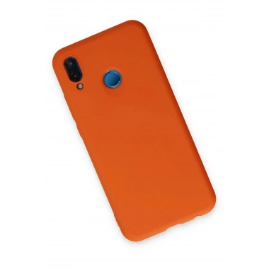 Mey İthalat®  Huawei P20 Lite Kılıf Nano içi Kadife Silikon - Turuncu