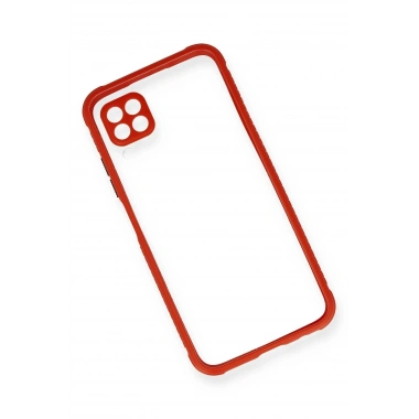 Mey İthalat® Huawei P40 Lite Kılıf Miami Şeffaf Silikon - Kırmızı