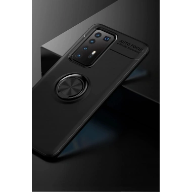 Mey İthalat® Huawei P40 Pro Kılıf Range Yüzüklü Silikon - Siyah
