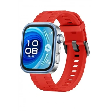 Mey İthalat®  Huawei Watch Fit 3 Klasik Kordon - Kırmızı