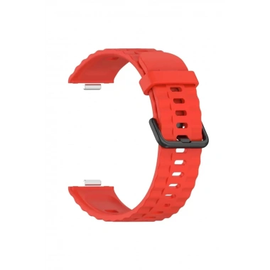 Mey İthalat®  Huawei Watch Fit 3 Klasik Kordon - Kırmızı