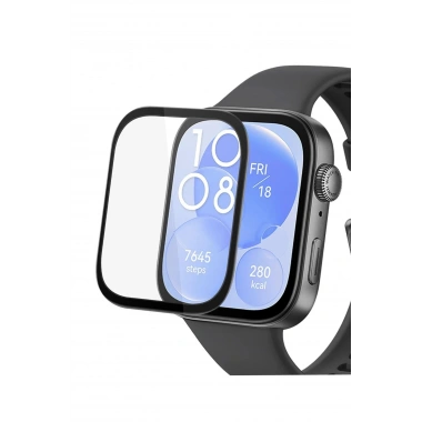 Mey İthalat® Huawei Watch Fit 3 Polymer Nano Ekran Koruyucu - Şeffaf