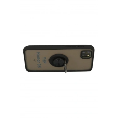 Mey İthalat®  Huawei Y5P Kılıf Montreal Yüzüklü Silikon Kapak - Siyah