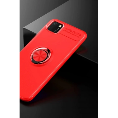 Mey İthalat® Huawei Y5P Kılıf Range Yüzüklü Silikon - Kırmızı