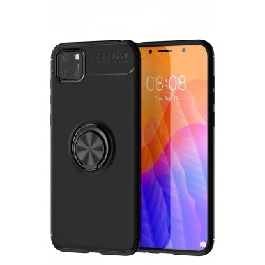 Mey İthalat® Huawei Y5P Kılıf Range Yüzüklü Silikon - Siyah