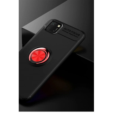 Mey İthalat® Huawei Y5P Kılıf Range Yüzüklü Silikon - Siyah-Kırmızı