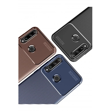 Mey İthalat®  Huawei Y6P Kılıf Auto Focus Karbon Kapak - Siyah