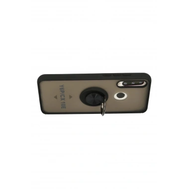 Mey İthalat®  Huawei Y6P Kılıf Montreal Yüzüklü Silikon Kapak - Siyah