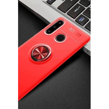 Mey İthalat® Huawei Y6P Kılıf Range Yüzüklü Silikon - Kırmızı
