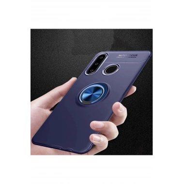 Mey İthalat® Huawei Y6P Kılıf Range Yüzüklü Silikon - Mavi