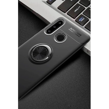 Mey İthalat® Huawei Y6P Kılıf Range Yüzüklü Silikon - Siyah