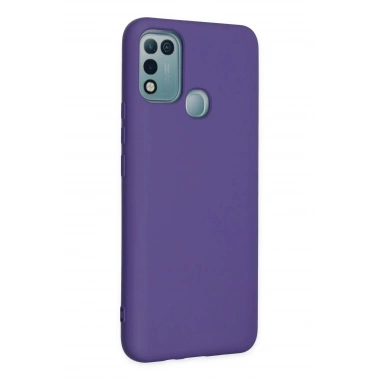 Mey İthalat®  İnfinix Hot 10 Play Kılıf Nano içi Kadife Silikon - Mor