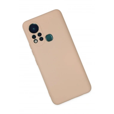 Mey İthalat®  İnfinix Hot 11s Kılıf Nano içi Kadife Silikon - Pudra