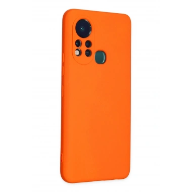 Mey İthalat®  İnfinix Hot 11s Kılıf Nano içi Kadife Silikon - Turuncu