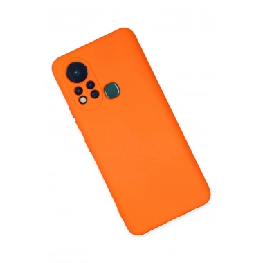 Mey İthalat®  İnfinix Hot 11s Kılıf Nano içi Kadife Silikon - Turuncu