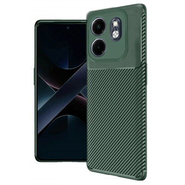Mey İthalat®  İnfinix Smart 9 Kılıf Auto Focus Karbon Kapak - Koyu Yeşil