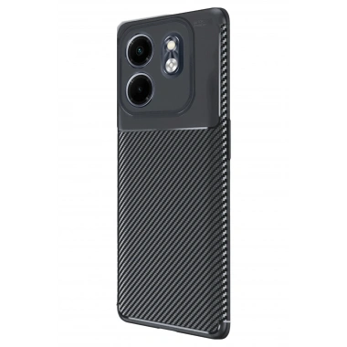 Mey İthalat®  İnfinix Smart 9 Kılıf Auto Focus Karbon Kapak - Siyah