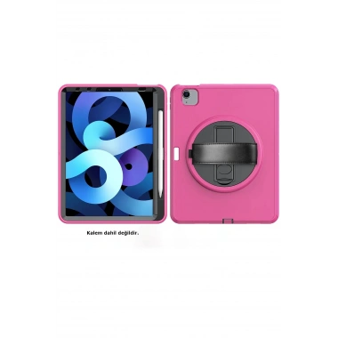 Mey İthalat® iPad 2022 10.9 (10.nesil) Kılıf Hand Strap Tablet Kılıfı - Pembe